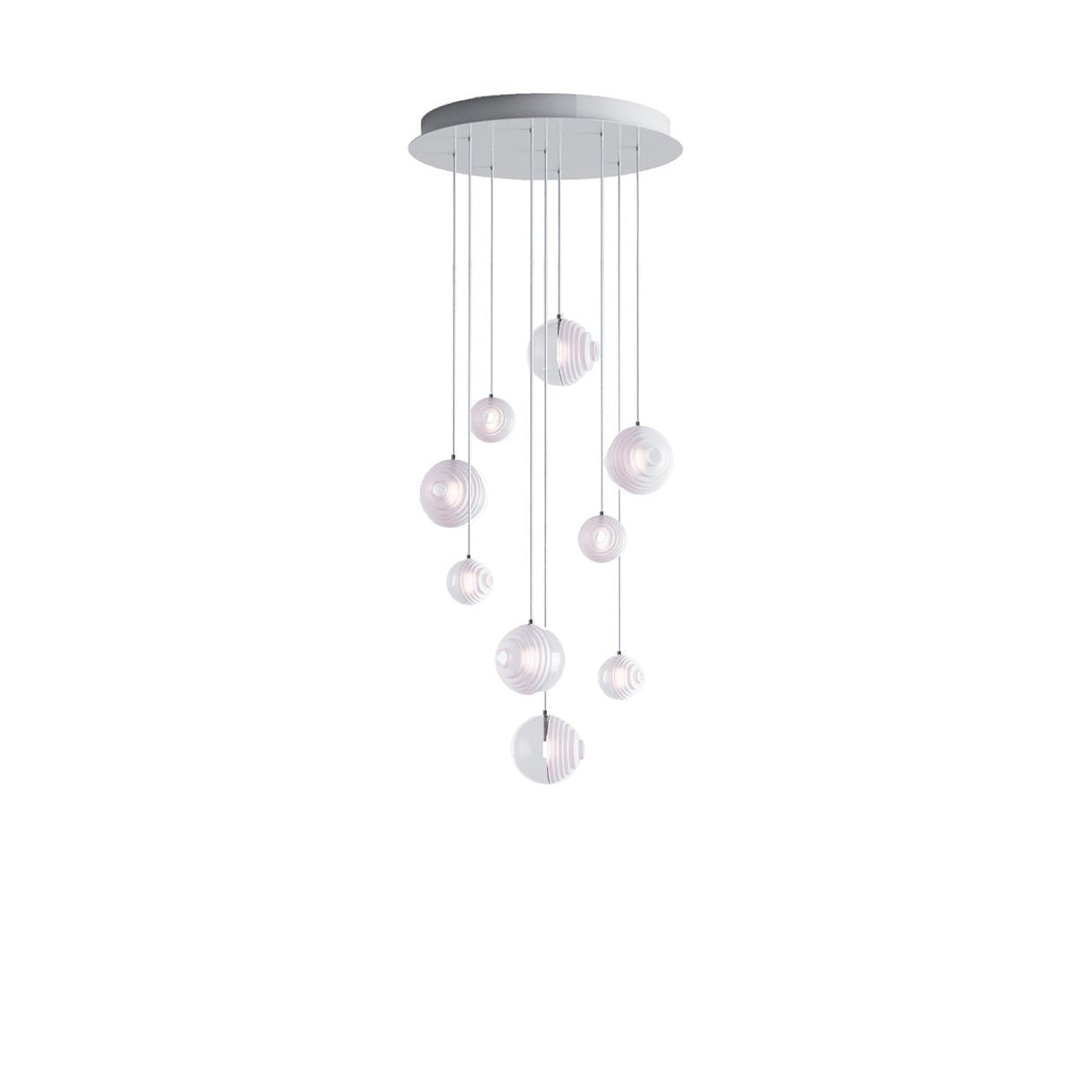 Cosmic Sphere Cascade Glass Chandelier - Zelno Lighting