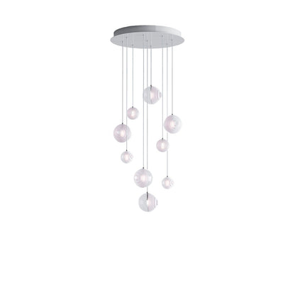 Cosmic Sphere Cascade Glass Chandelier - Zelno Lighting