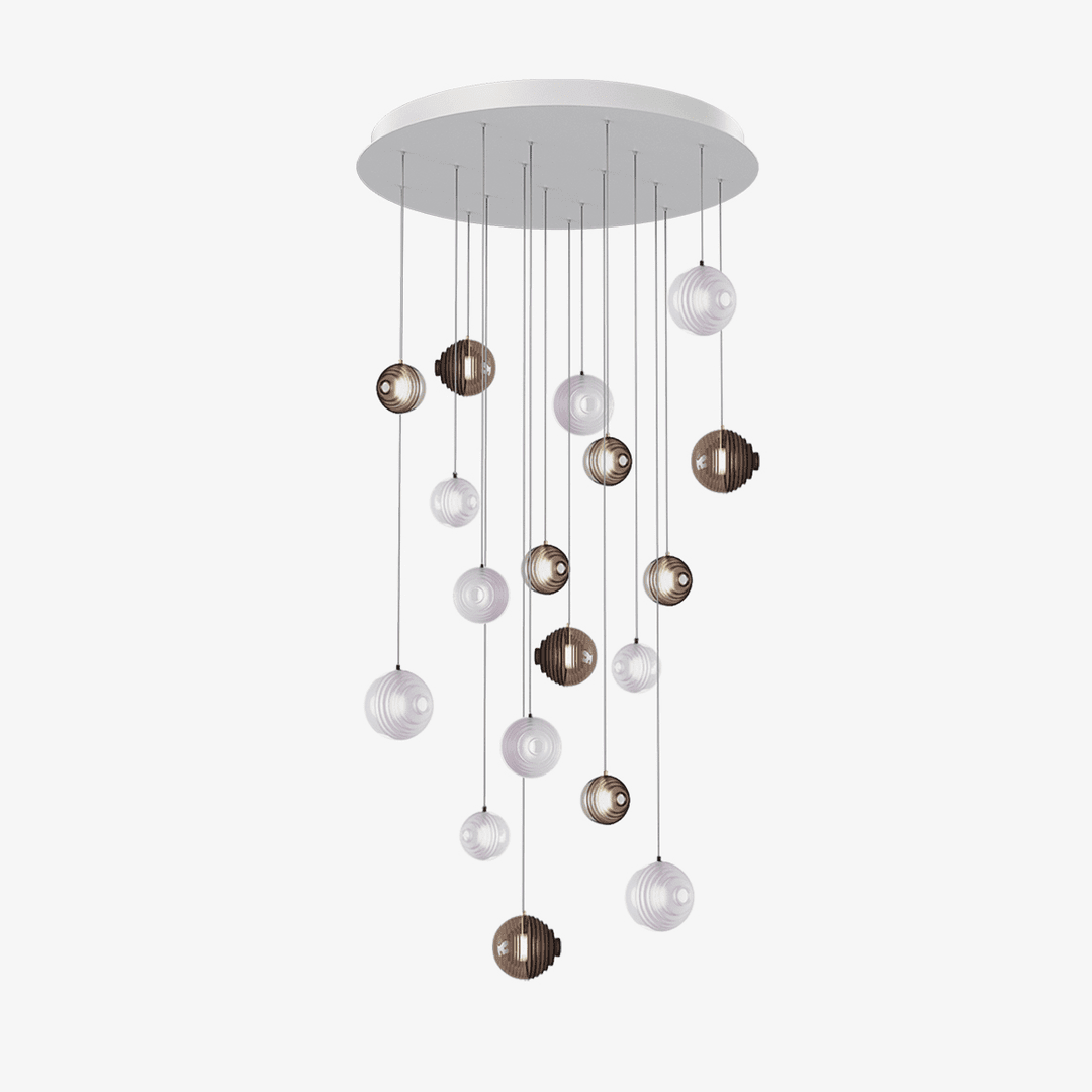 Cosmic Sphere Cascade Glass Chandelier - Zelno Lighting