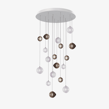 Cosmic Sphere Cascade Glass Chandelier - Zelno Lighting