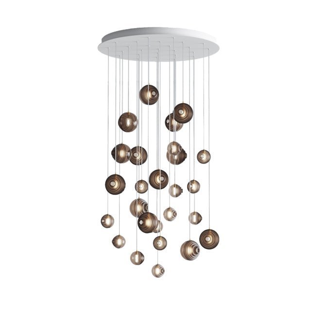 Cosmic Sphere Cascade Glass Chandelier - Zelno Lighting