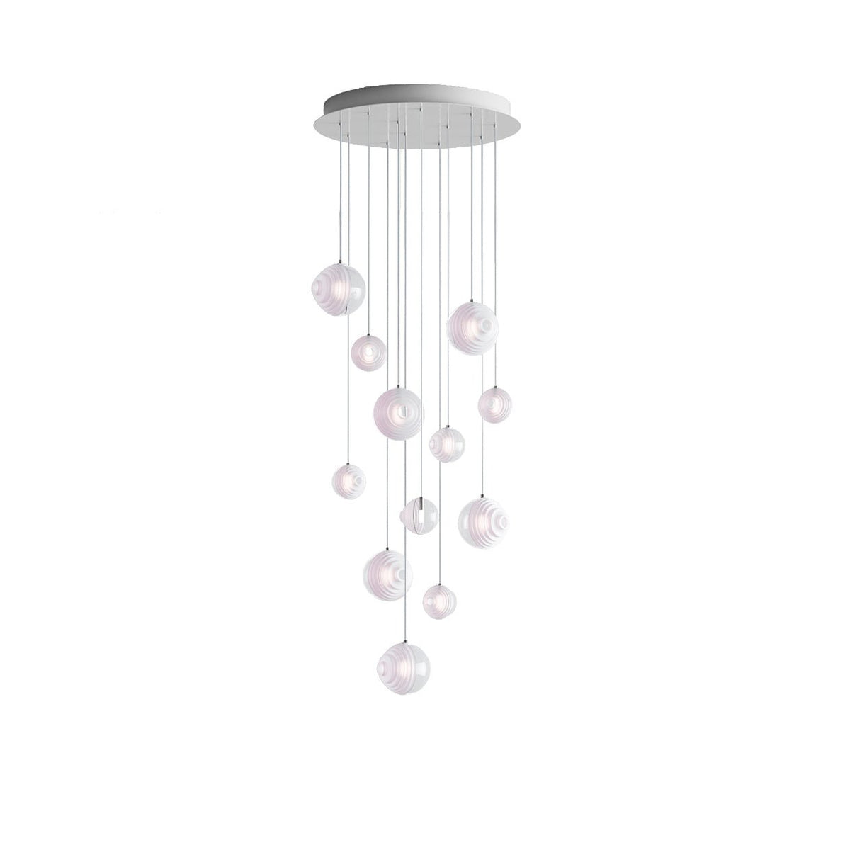 Cosmic Sphere Cascade Glass Chandelier - Zelno Lighting