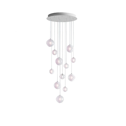 Cosmic Sphere Cascade Glass Chandelier - Zelno Lighting