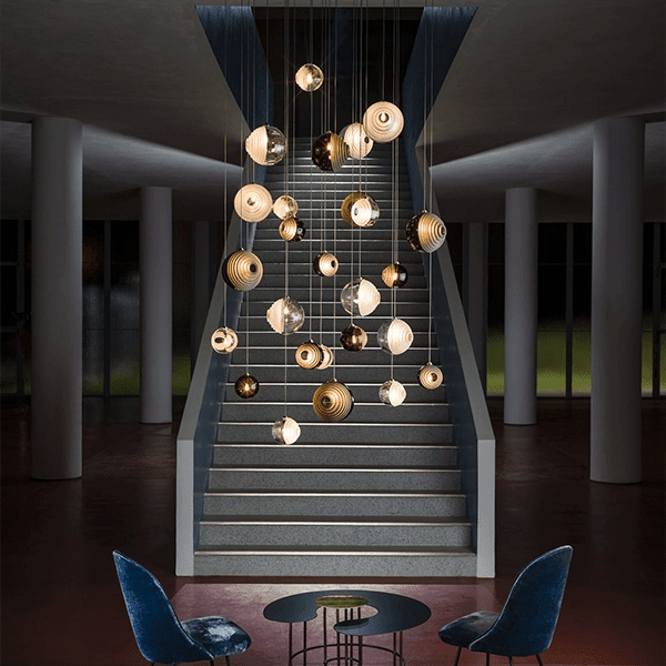 Cosmic Sphere Cascade Glass Chandelier - Zelno Lighting