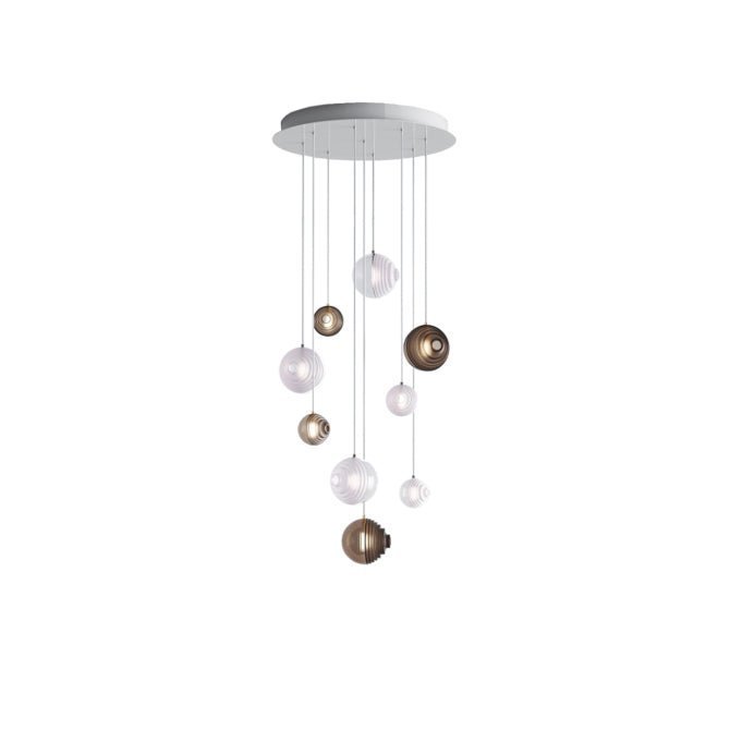 Cosmic Sphere Cascade Glass Chandelier - Zelno Lighting