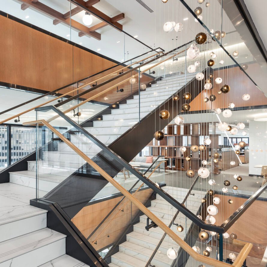 Cosmic Sphere Cascade Glass Chandelier - Zelno Lighting