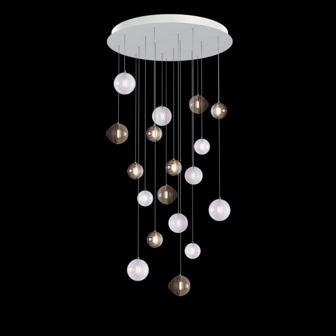 Cosmic Sphere Cascade Glass Chandelier - Zelno Lighting