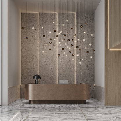 Cosmic Sphere Cascade Glass Chandelier - Zelno Lighting