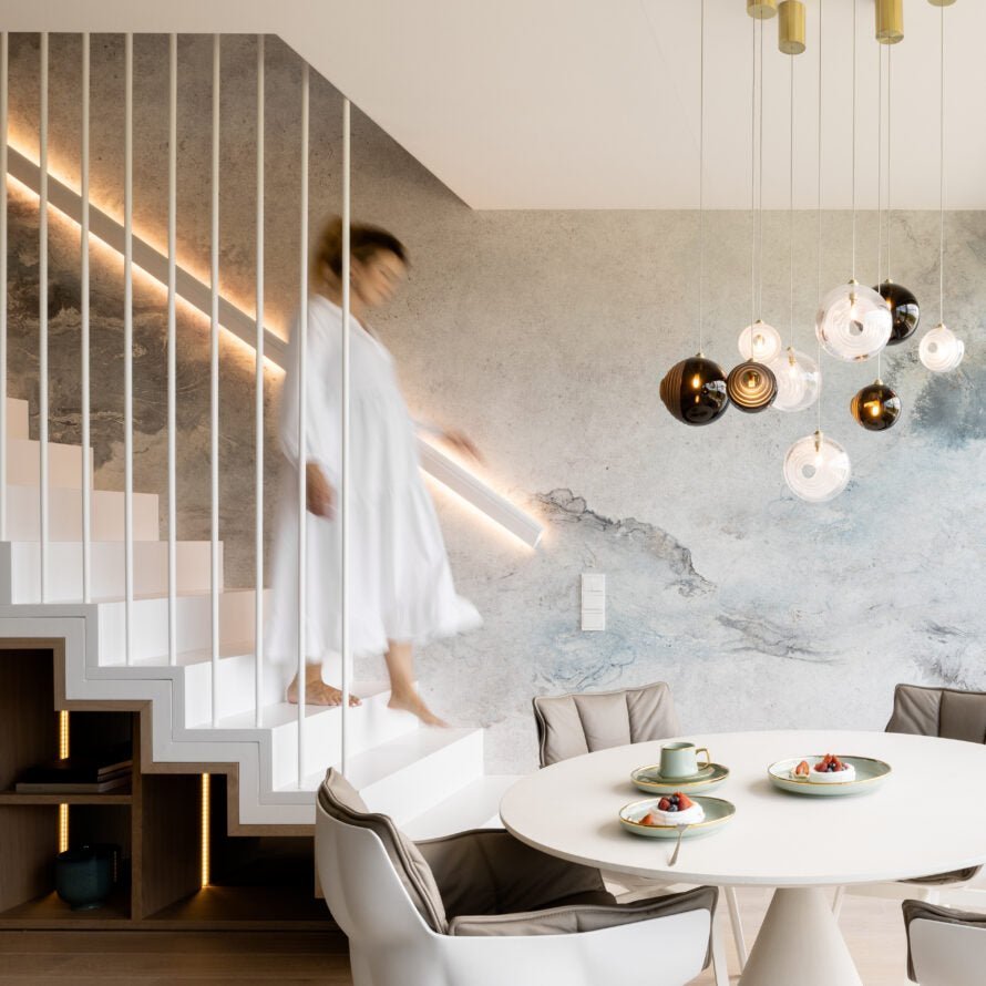 Cosmic Sphere Cascade Glass Chandelier - Zelno Lighting