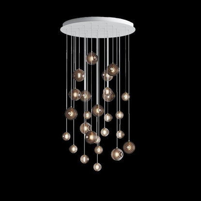 Cosmic Sphere Cascade Glass Chandelier - Zelno Lighting