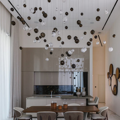 Cosmic Sphere Cascade Glass Chandelier - Zelno Lighting