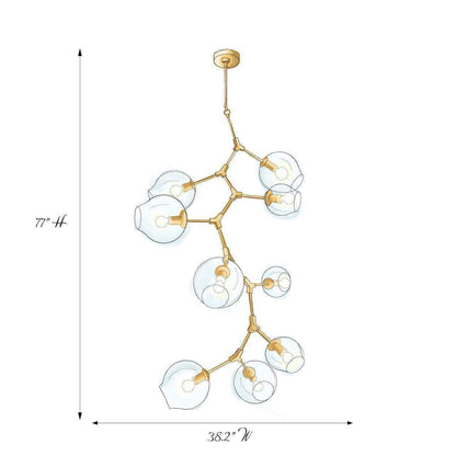 Covington Drop Globe Branching Bubble Chandelier 38'' - Zelno Lighting