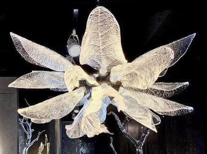 Creative Bionic Resin Leaves Chandelier for Living Room/Dining Room/Staircase - Zelno Lighting