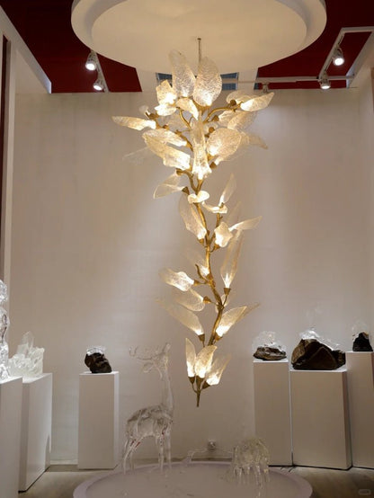 Creative Bionic Resin Leaves Chandelier for Living Room/Dining Room/Staircase - Zelno Lighting