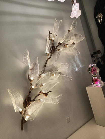 Creative Bionic Resin Leaves Chandelier for Living Room/Dining Room/Staircase - Zelno Lighting