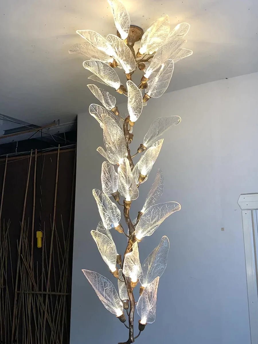 Creative Bionic Resin Leaves Chandelier for Living Room/Dining Room/Staircase - Zelno Lighting