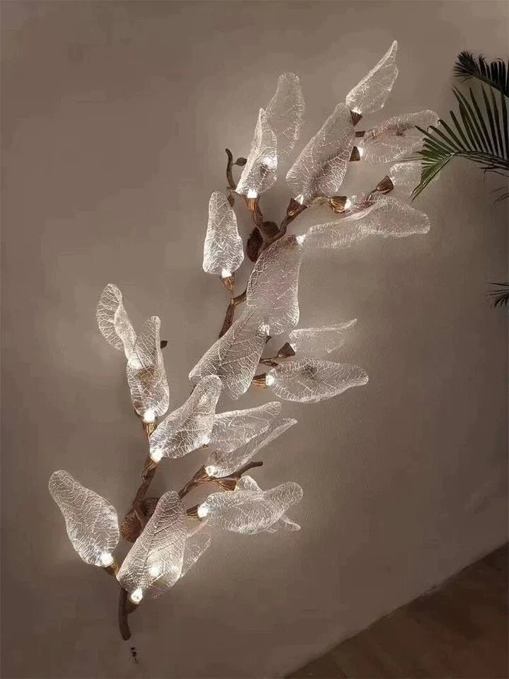 Creative Bionic Resin Leaves Chandelier for Living Room/Dining Room/Staircase - Zelno Lighting