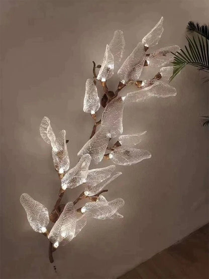 Creative Bionic Resin Leaves Chandelier for Living Room/Dining Room/Staircase - Zelno Lighting