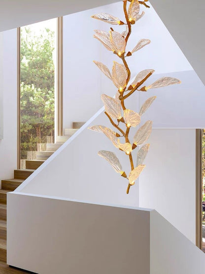 Creative Bionic Resin Leaves Chandelier for Living Room/Dining Room/Staircase - Zelno Lighting