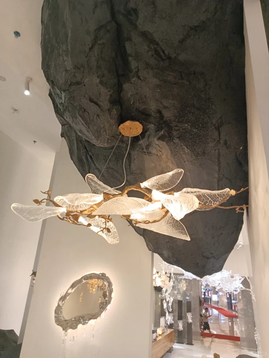 Creative Bionic Resin Leaves Chandelier for Living Room/Dining Room/Staircase - Zelno Lighting