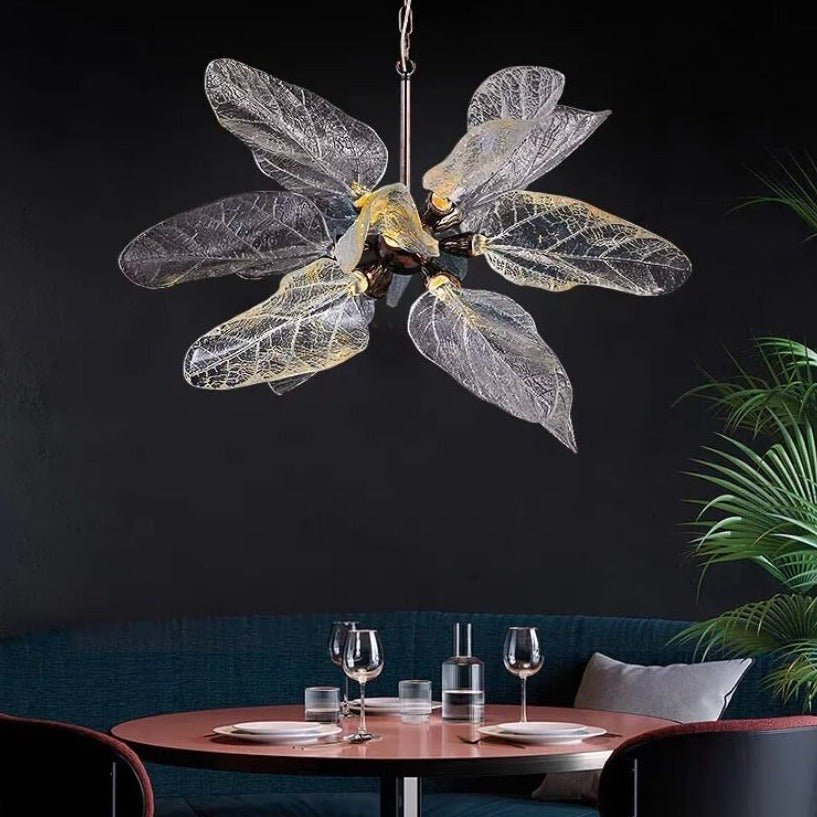 Creative Bionic Resin Leaves Chandelier for Living Room/Dining Room/Staircase - Zelno Lighting