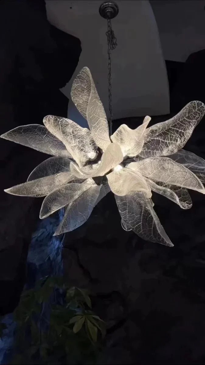 Creative Bionic Resin Leaves Chandelier for Living Room/Dining Room/Staircase - Zelno Lighting