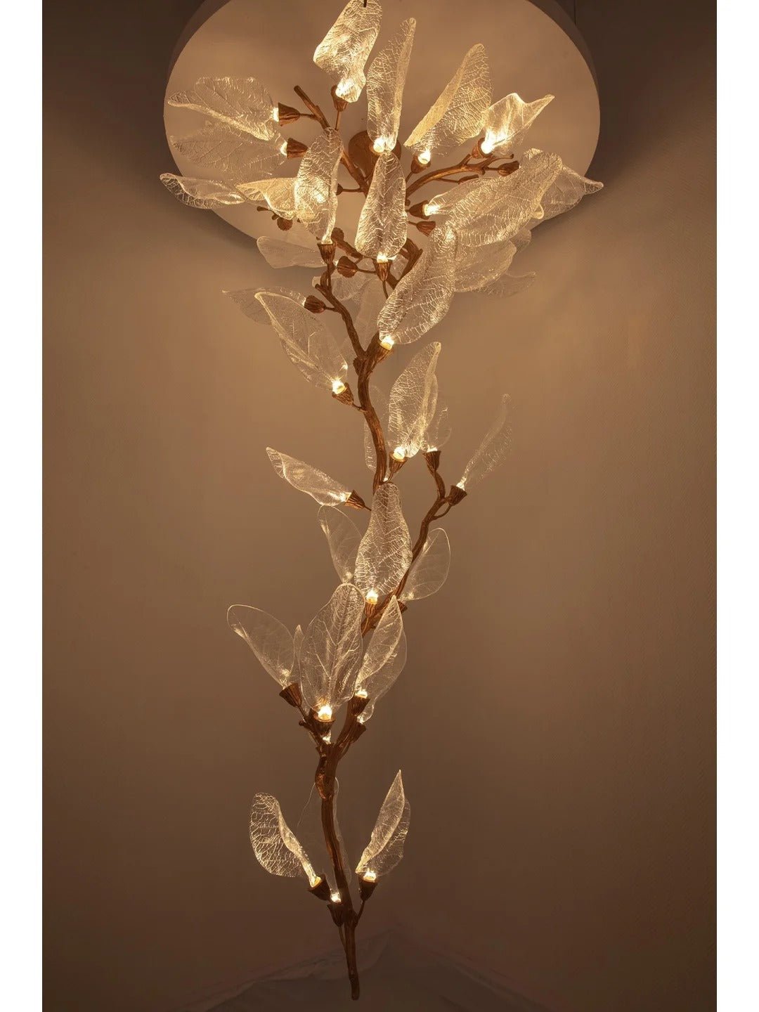 Creative Bionic Resin Leaves Chandelier for Living Room/Dining Room/Staircase - Zelno Lighting