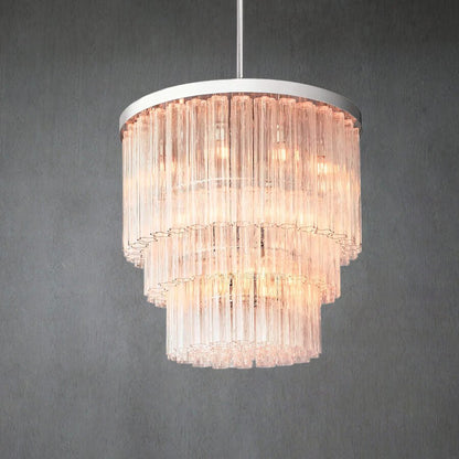 Crelo Round 3-Tier Murano Glass Chandelier 36" - Zelno