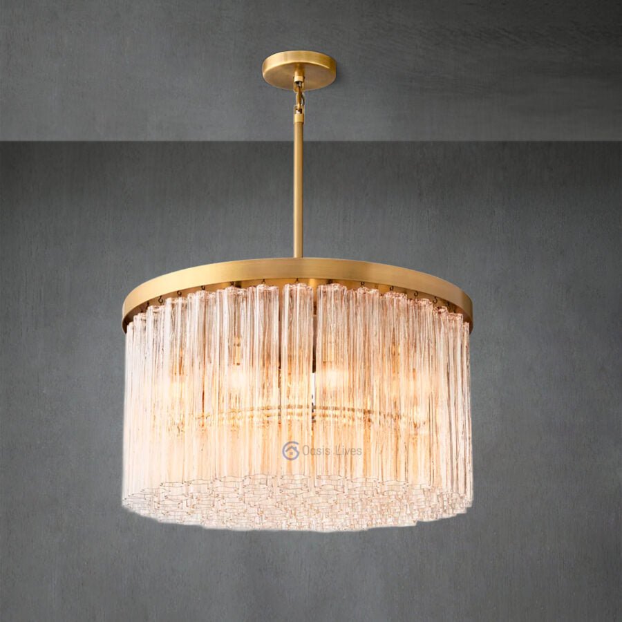 Crelo Round Murano Glass Chandelier 36" - Zelno