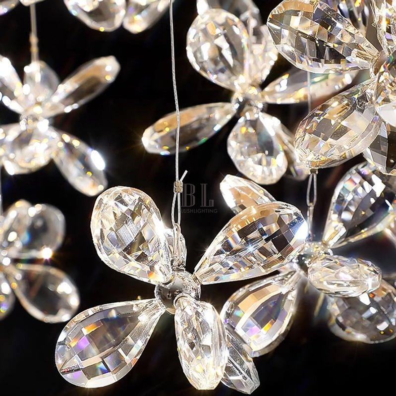 Cross Star Flower Crystal Chandelier - Zelno Lighting