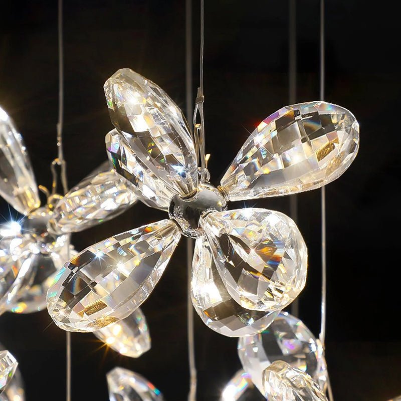 Cross Star Flower Crystal Chandelier - Zelno Lighting