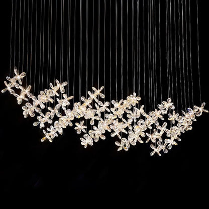 Cross Star Flower Crystal Chandelier - Zelno Lighting