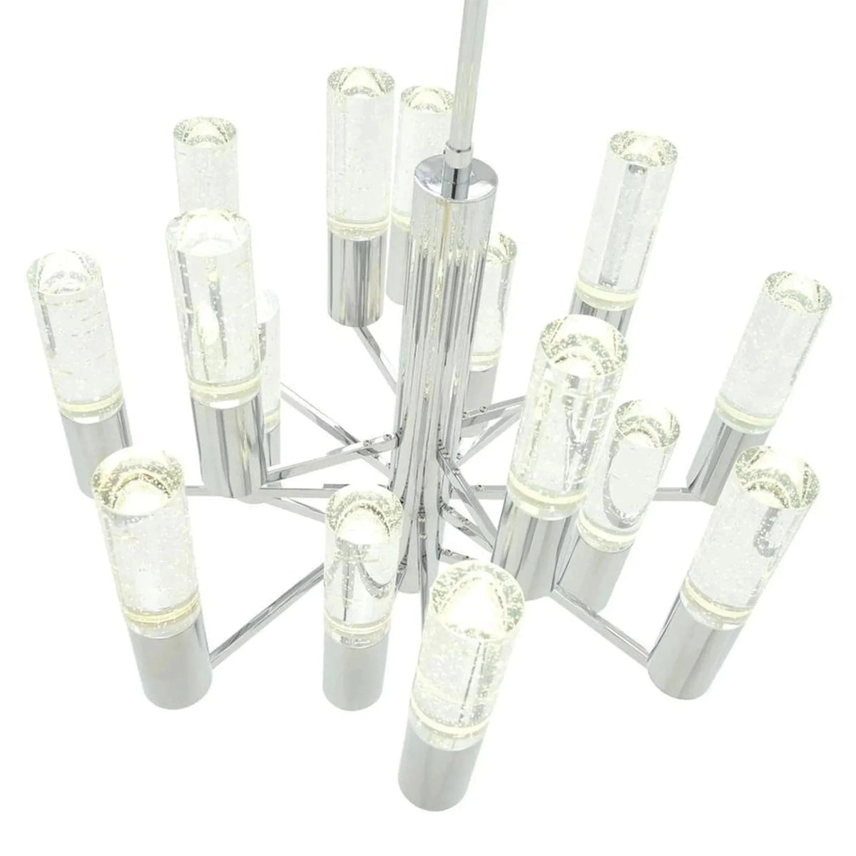 Crystal Cylinders Chandelier 16 Lights Dimmable - Zelno Lighting