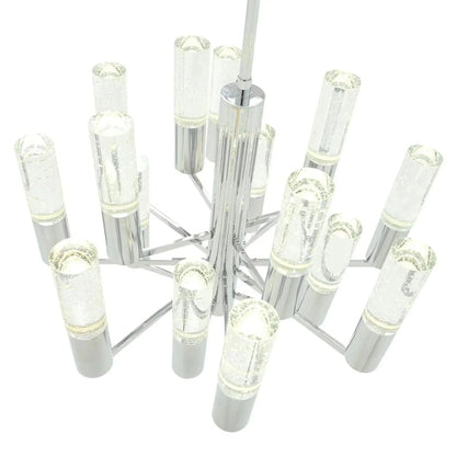 Crystal Cylinders Chandelier 16 Lights Dimmable - Zelno Lighting