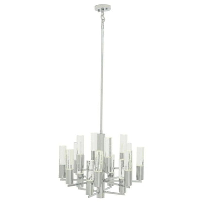 Crystal Cylinders Chandelier 16 Lights Dimmable - Zelno Lighting