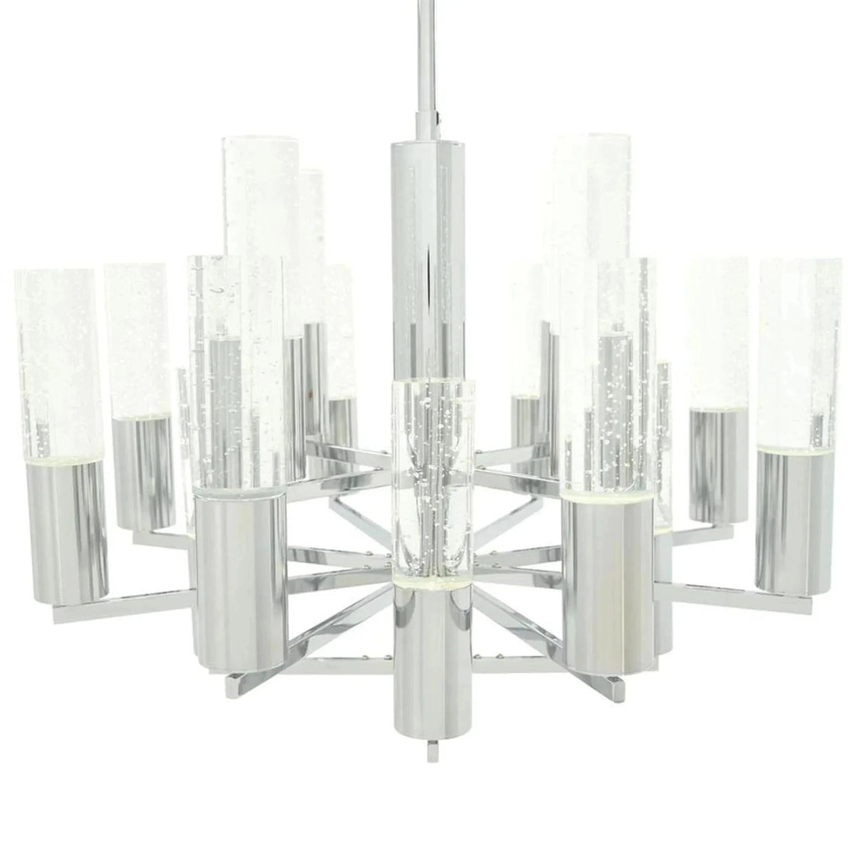 Crystal Cylinders Chandelier 16 Lights Dimmable - Zelno Lighting