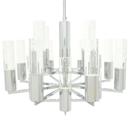 Crystal Cylinders Chandelier 16 Lights Dimmable - Zelno Lighting