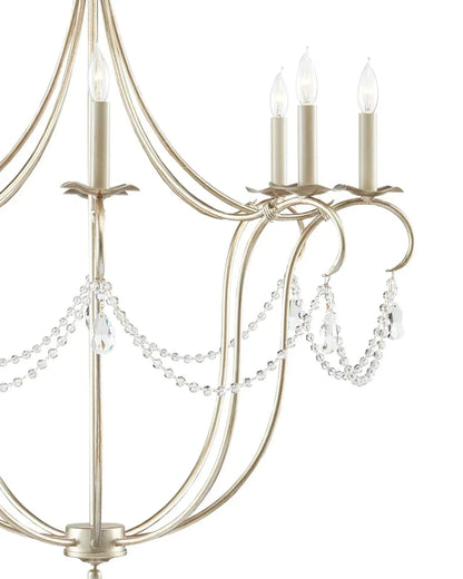 Crystal Lights Large Gold & Silver Chandelier For living room - Zelno