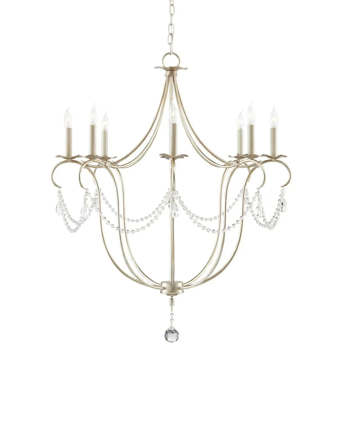 Crystal Lights Large Gold & Silver Chandelier For living room - Zelno