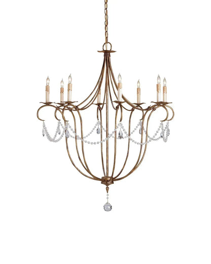 Crystal Lights Large Gold & Silver Chandelier For living room - Zelno