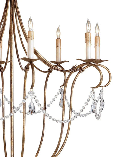 Crystal Lights Large Gold & Silver Chandelier For living room - Zelno