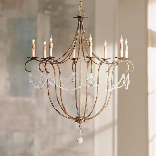Crystal Lights Large Gold & Silver Chandelier For living room - Zelno