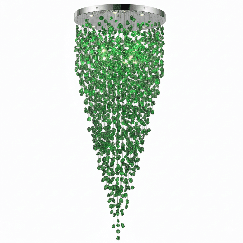 Crystal Stone Crystal Spiral Chandelier - Zelno Lighting