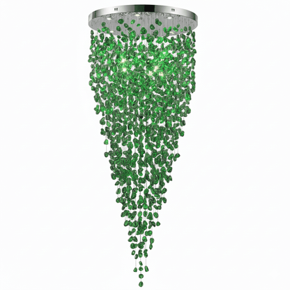 Crystal Stone Crystal Spiral Chandelier - Zelno Lighting