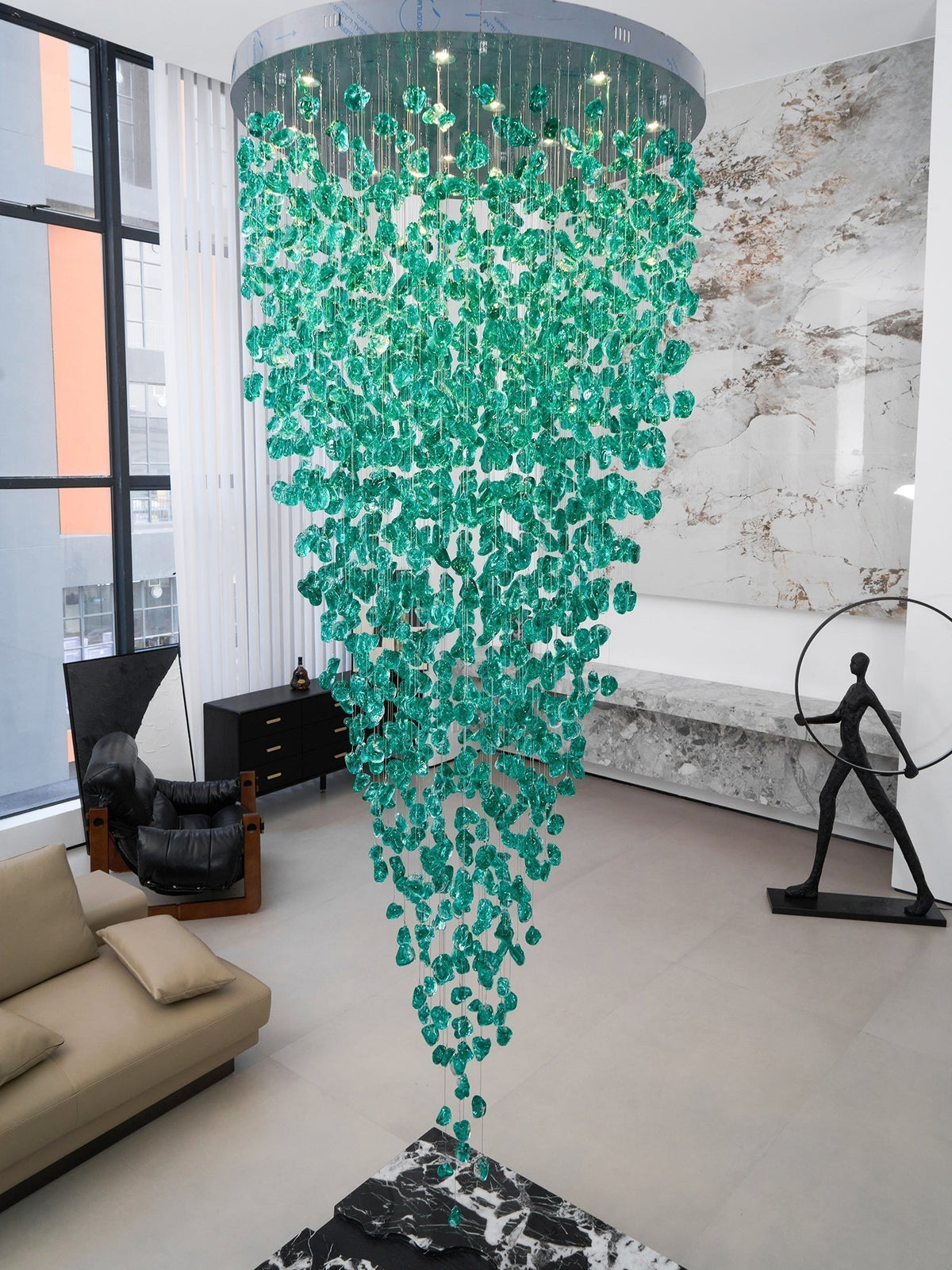 Crystal Stone Crystal Spiral Chandelier - Zelno Lighting