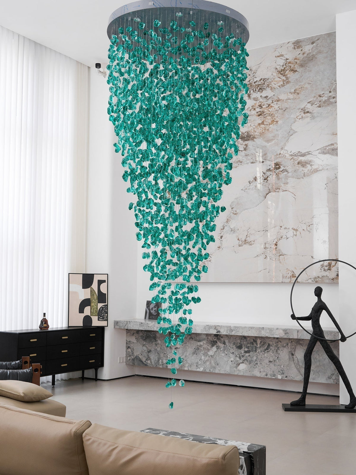 Crystal Stone Crystal Spiral Chandelier - Zelno Lighting