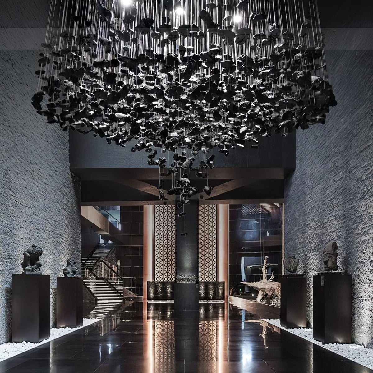 Crystal Stone Crystal Spiral Chandelier - Zelno Lighting