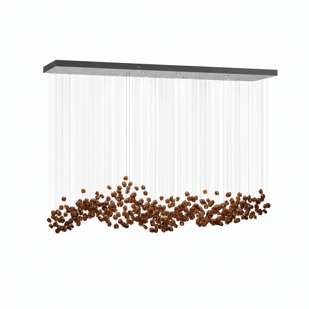 Crystal Stone Crystal Spiral Chandelier - Zelno Lighting