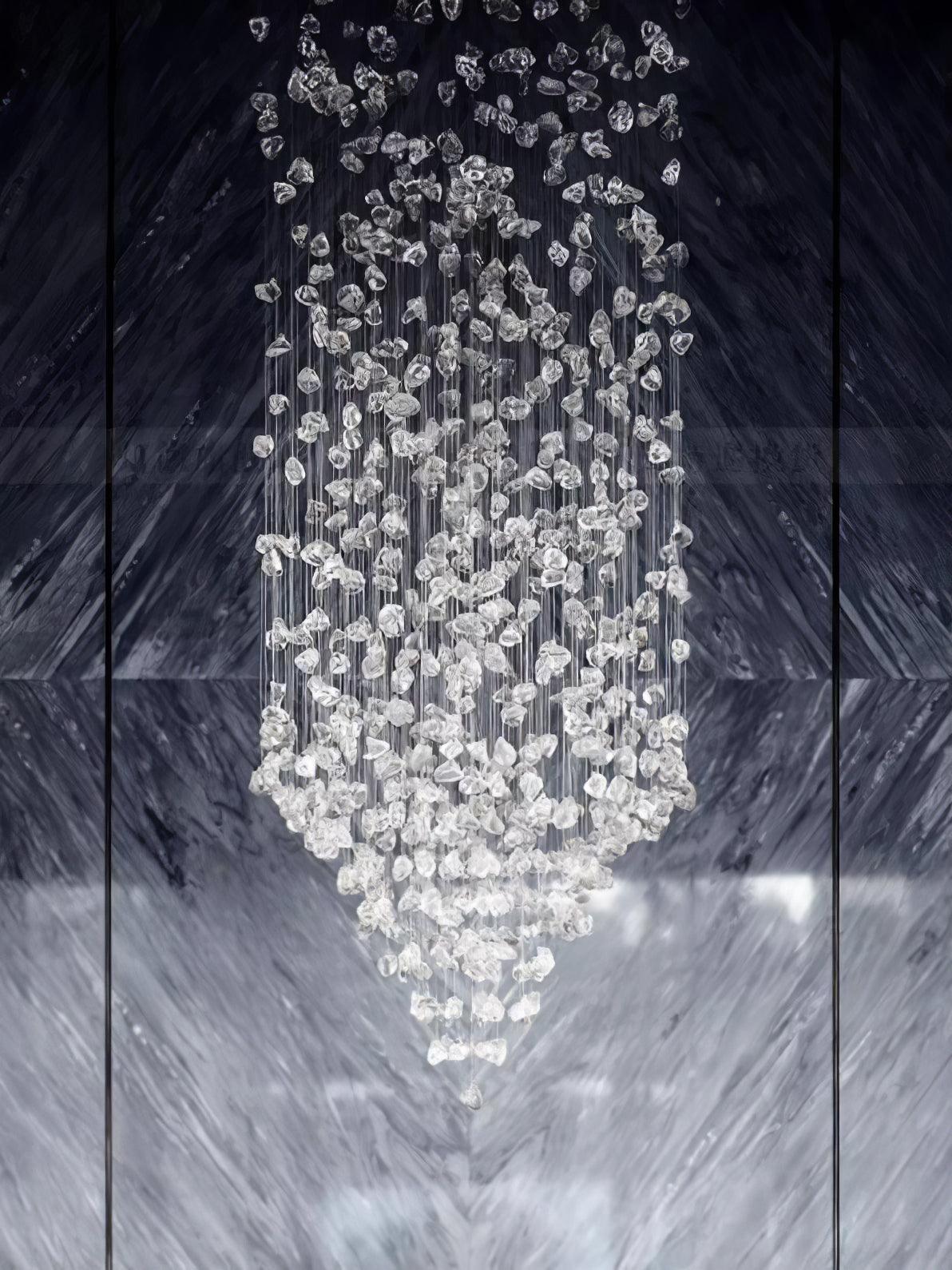 Crystal Stone Crystal Spiral Chandelier - Zelno Lighting