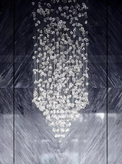 Crystal Stone Crystal Spiral Chandelier - Zelno Lighting